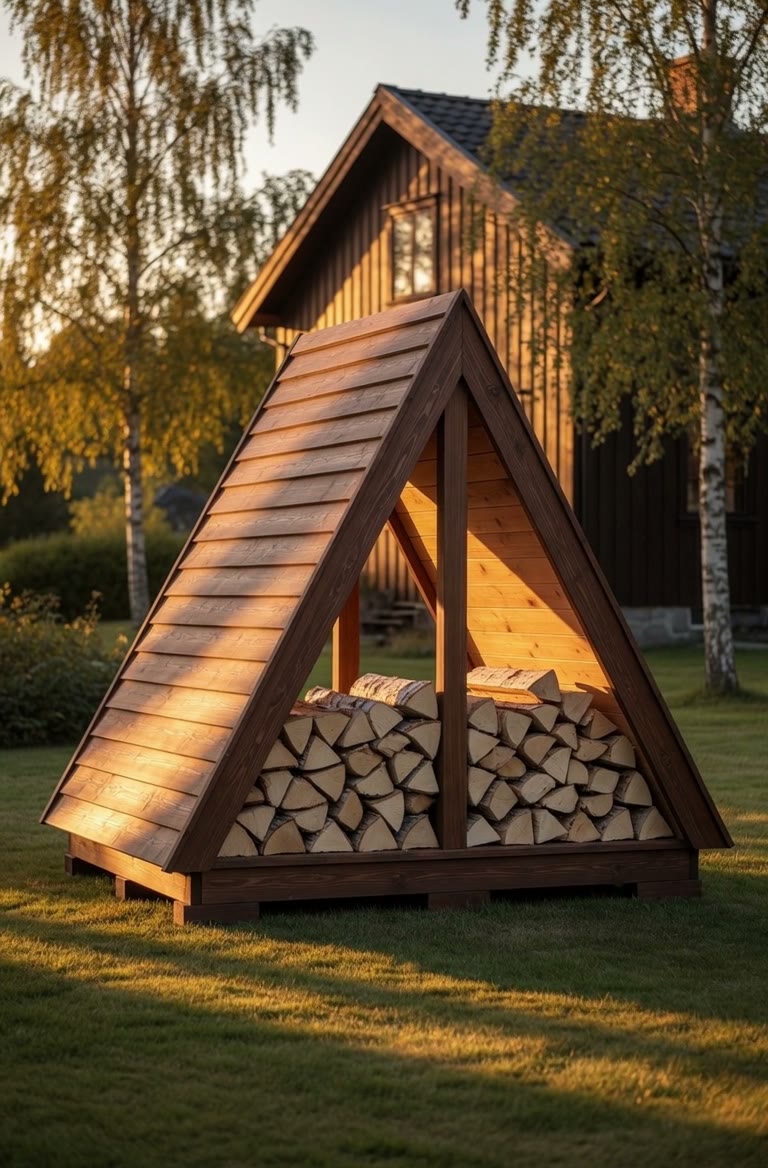 Roverk Ved – vedskjul i tre